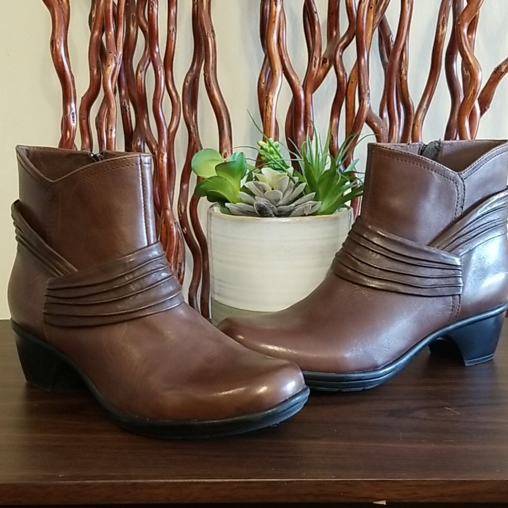 Clarks Brown Leather Bootie